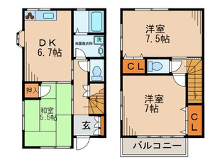 クレ－ル上末吉の物件間取画像